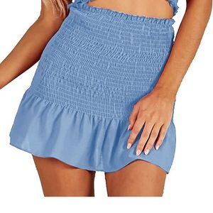 Smocked bodycon style skirt NWT small in baby blue